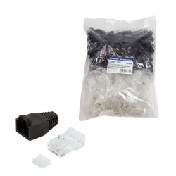 Wtyk RJ45 CAT.6 UTP LogiLink MP0024 z osłonką, szary | PartsPC.pl