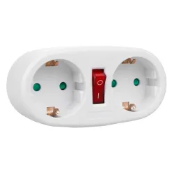 Gniazdko prądowe Maclean MCE338 F, rozgałęźnik z 2 gni... | PartsPC.pl