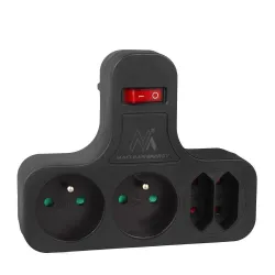 Gniazdko prądowe Maclean MCE224 E/B, poczwórne z | PartsPC.pl