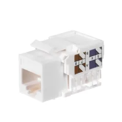 Moduł keystone Jack RJ45 UTP kat. 5e z zaciskiem, biały | PartsPC.pl