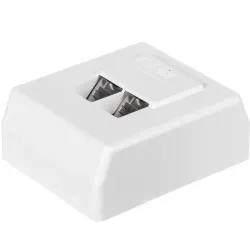 Gniazdo natynkowe kompletne 2xRJ45 8p8c FTP Cat6 Netrack | PartsPC.pl