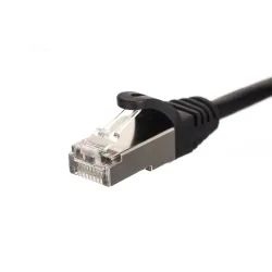 Patchcord RJ45, kat. 6 FTP F/UTP, 0,25m, Netrack, czarny | PartsPC.pl