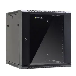 Szafa wisząca 19" Netrack, 12U/600x600mm - czarny, drzwi | PartsPC.pl