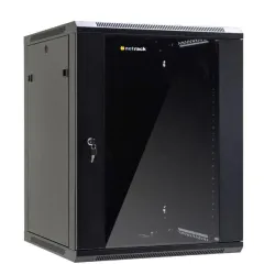 Szafa wisząca 19" Netrack, 18U/600x600mm - czarny, drzwi | PartsPC.pl