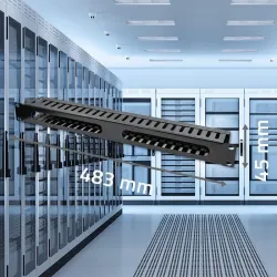 Organizer kabli QOLTEC do szaf RACK 19" | 24 porty | 1U | PartsPC.pl