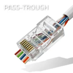 Wtyk QOLTEC przelotowy złącze RJ45 | CAT5e | UTP | Pass | PartsPC.pl