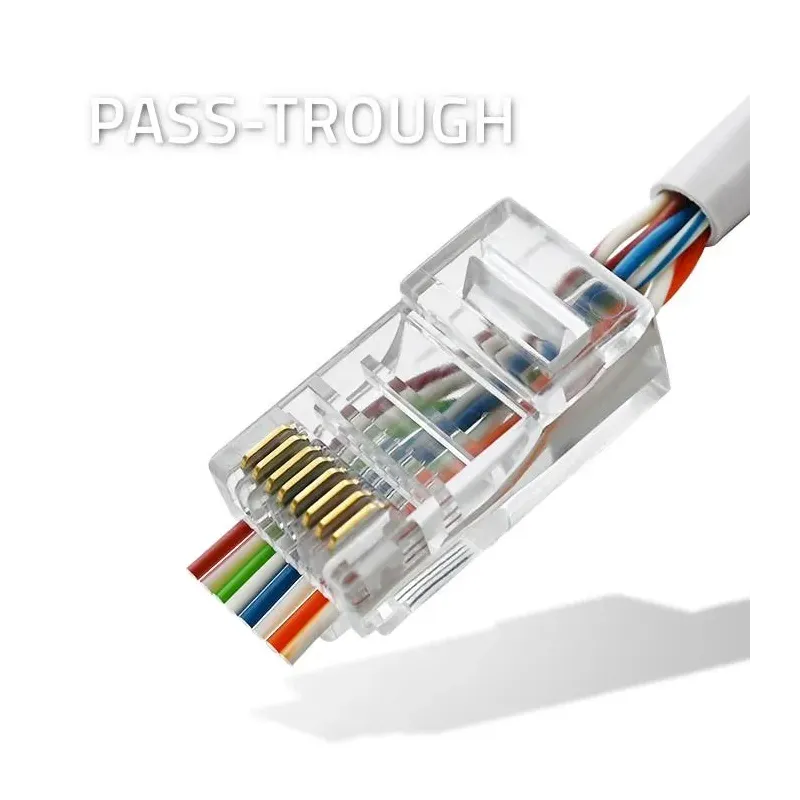 Wtyk QOLTEC przelotowy złącze RJ45 | CAT6 | UTP | Pass | PartsPC.pl