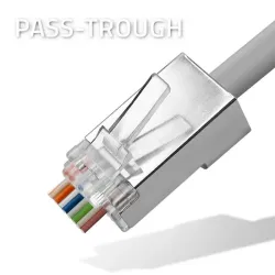 Wtyk QOLTEC przelotowy złącze RJ45 | CAT6 | FTP | Pass | PartsPC.pl