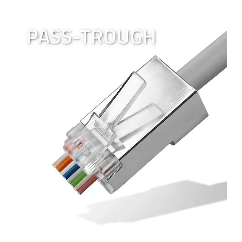 Wtyk QOLTEC przelotowy złącze RJ45 | CAT6 | FTP | Pass | PartsPC.pl