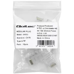 Wtyk QOLTEC złącze modularne RJ45 | CAT6 | UTP | | PartsPC.pl