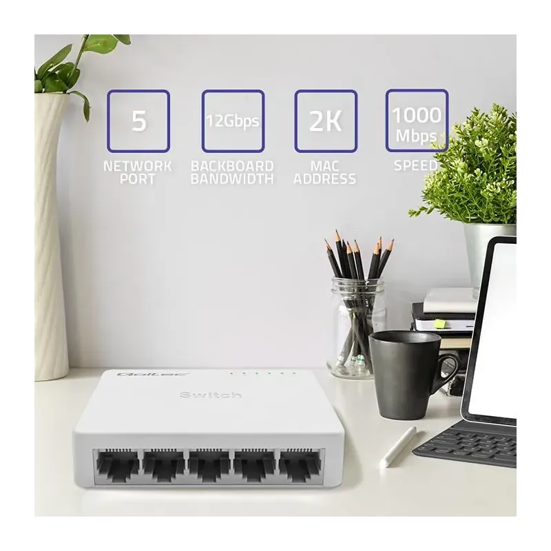 Switch niezarządzalny Qoltec przełącznik sieciowy 5 x | PartsPC.pl