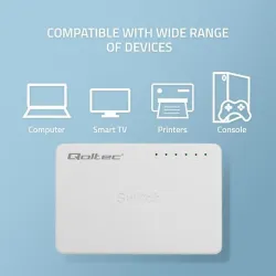 Switch niezarządzalny Qoltec przełącznik sieciowy 5 x | PartsPC.pl