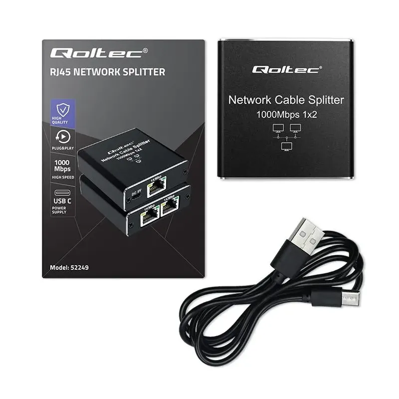 Switch niezarządzalny Qoltec mini rozdzielacz splitter | PartsPC.pl