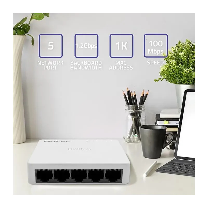 Switch niezarządzalny Qoltec przełącznik sieciowy 5 x | PartsPC.pl