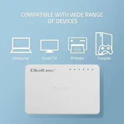 Switch niezarządzalny Qoltec przełącznik sieciowy 5 x | PartsPC.pl