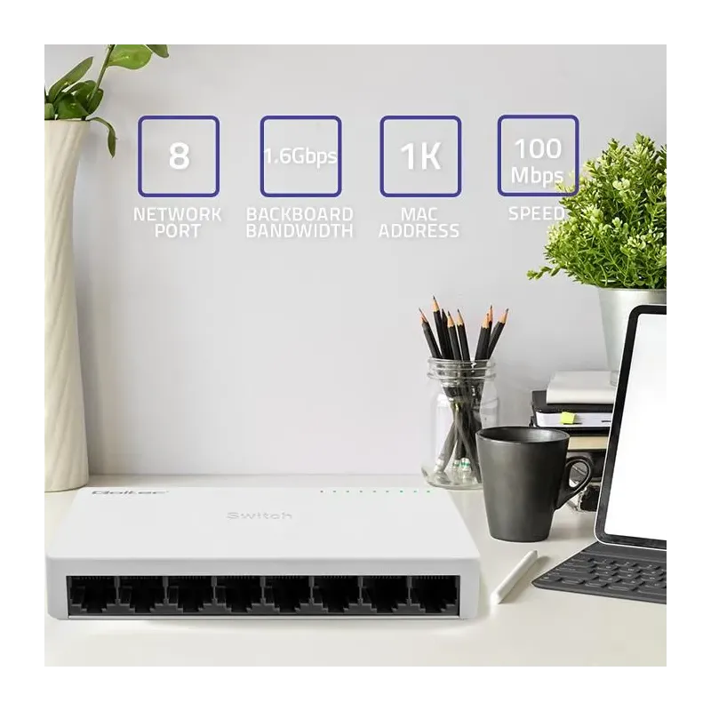 Switch niezarządzalny Qoltec przełącznik sieciowy 8 x | PartsPC.pl