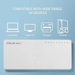 Switch niezarządzalny Qoltec przełącznik sieciowy 8 x | PartsPC.pl