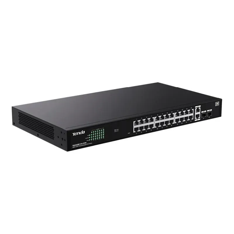 Switch zarządzalny Tenda TEG2228P-24-410W 26x1GbE + 2SFP | PartsPC.pl