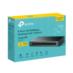 Switch niezarządzalny TP-Link LS109P 9x100 8x PoE+ 63W | PartsPC.pl