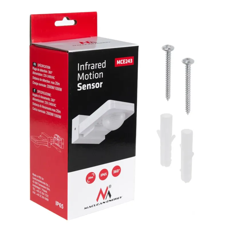 Czujnik ruchu na podczerwień Maclean MCE243 IP65 max 2... | PartsPC.pl