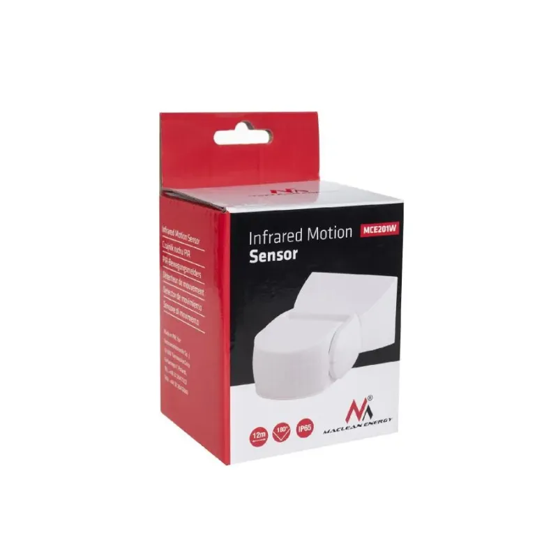Czujnik ruchu PIR Maclean MCE201W, na podczerwień, IP65, | PartsPC.pl