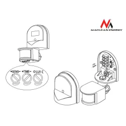 Czujnik ruchu zmierzchu Maclean MCE25 B ścienny czarny... | PartsPC.pl