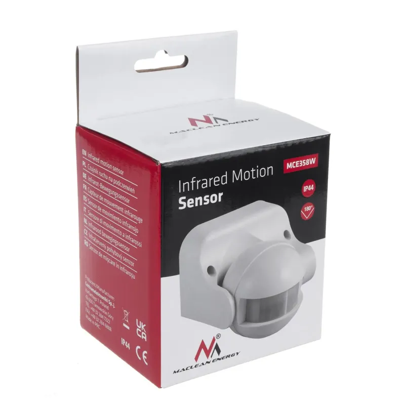 Czujnik ruchu PIR Maclean MCE358 W, na podczerwień, | PartsPC.pl