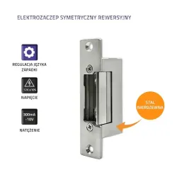 Elektrozaczep Qoltec symetryczny rewersyjny | 300mA | 12V | PartsPC.pl