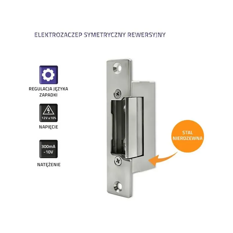 Elektrozaczep Qoltec symetryczny rewersyjny | 300mA | 12V | PartsPC.pl