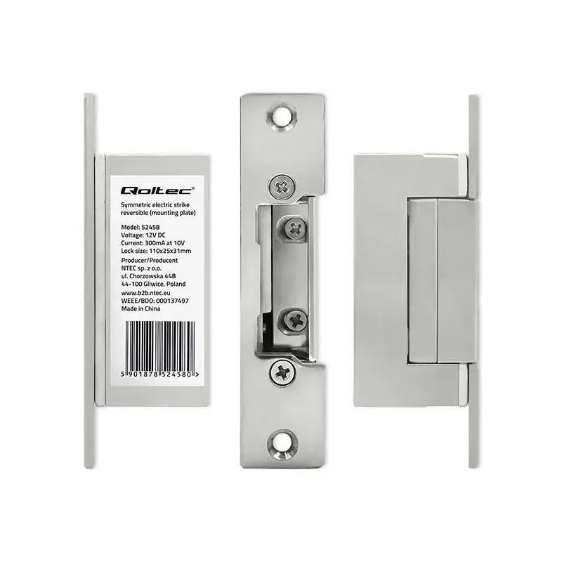 Elektrozaczep Qoltec symetryczny rewersyjny | 300mA | 12V | PartsPC.pl