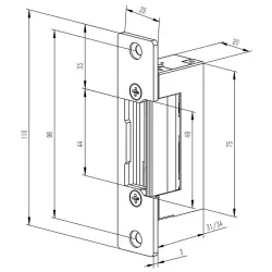 Elektrozaczep Qoltec symetryczny rewersyjny | 300mA | 12V | PartsPC.pl