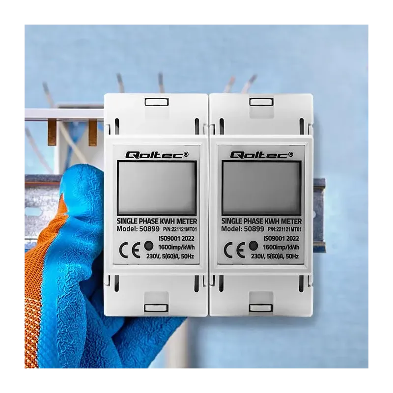 Miernik zużycia energii Qoltec na szynę DIN | | PartsPC.pl