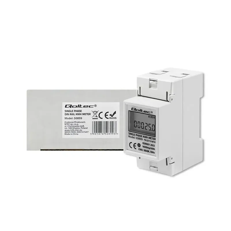 Miernik zużycia energii Qoltec na szynę DIN | | PartsPC.pl