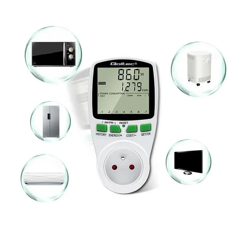 Watomierz Qoltec Licznik zużycia energii PM0627 z... | PartsPC.pl