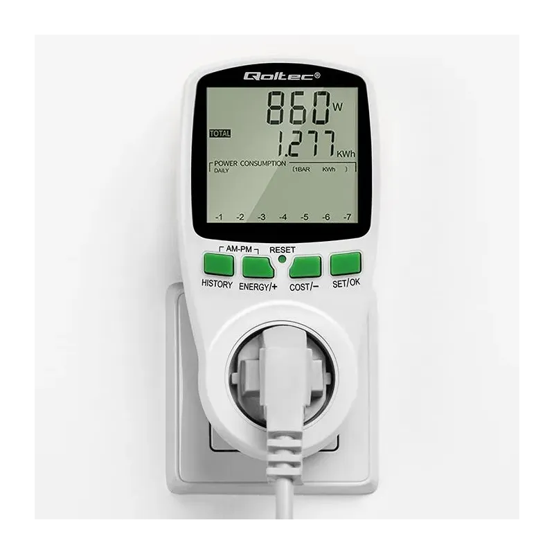 Watomierz Qoltec Licznik zużycia energii PM0627 z... | PartsPC.pl
