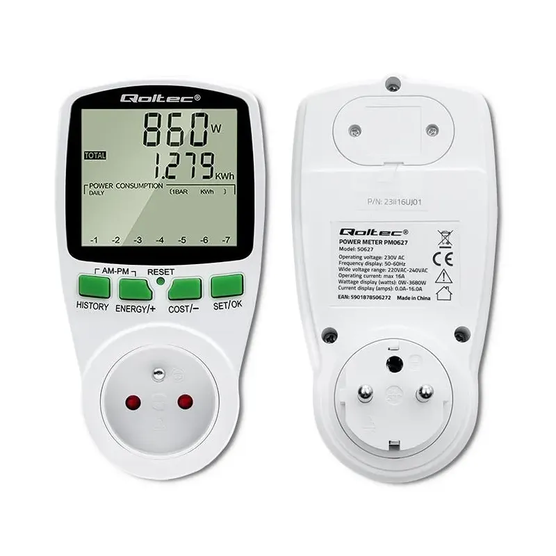 Watomierz Qoltec Licznik zużycia energii PM0627 z... | PartsPC.pl