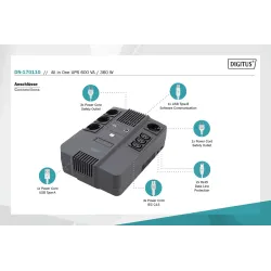 Zasilacz awaryjny UPS DIGITUS Line-Interactive LED | PartsPC.pl