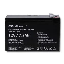 Akumulator AGM Qoltec 12V | 7.2Ah | PartsPC.pl