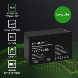 Akumulator AGM Qoltec 12V | 7.2Ah | PartsPC.pl