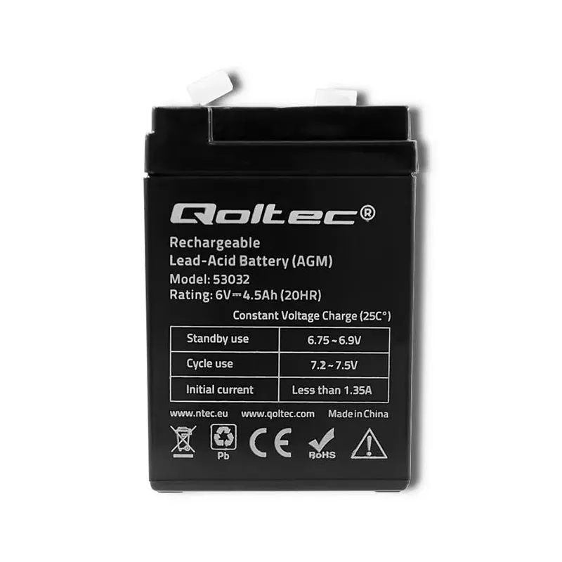 Akumulator AGM Qoltec 6V | 4.5Ah | PartsPC.pl