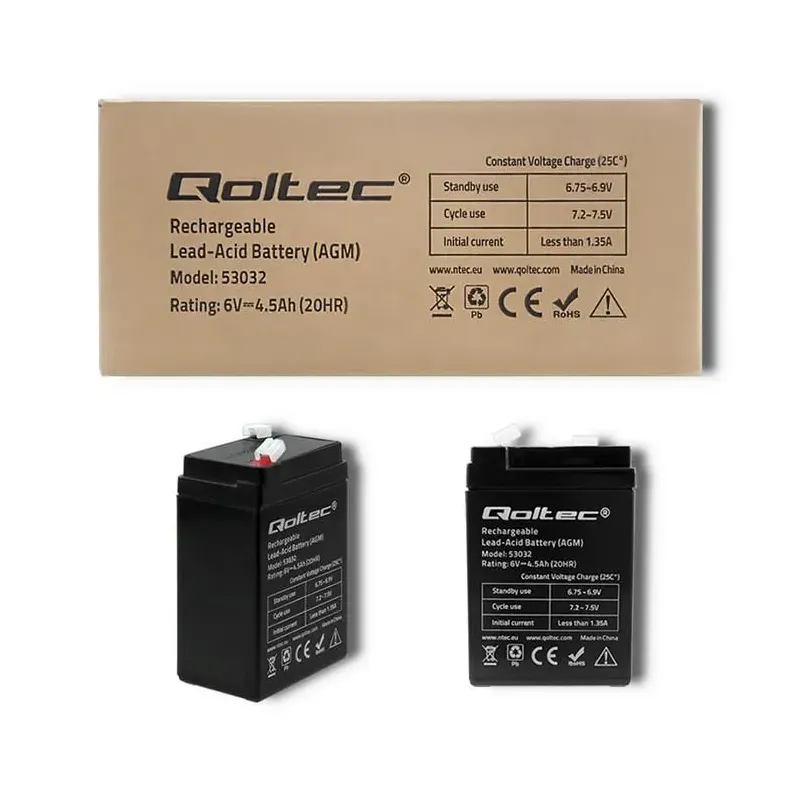 Akumulator AGM Qoltec 6V | 4.5Ah | PartsPC.pl