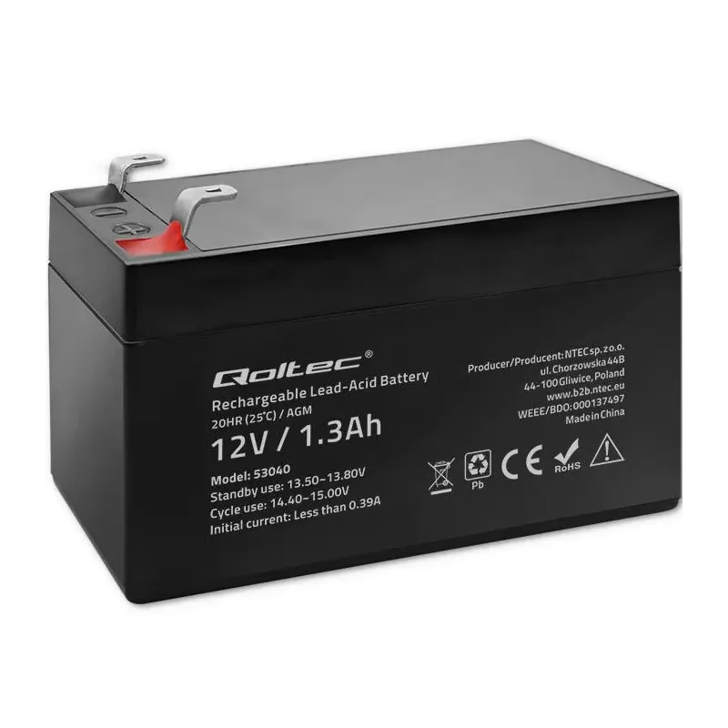 Akumulator AGM Qoltec 12V | 1.3Ah | PartsPC.pl
