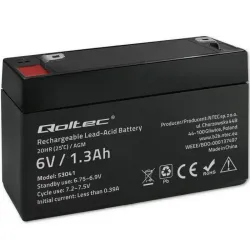Akumulator AGM Qoltec 6V | 1.3Ah | PartsPC.pl