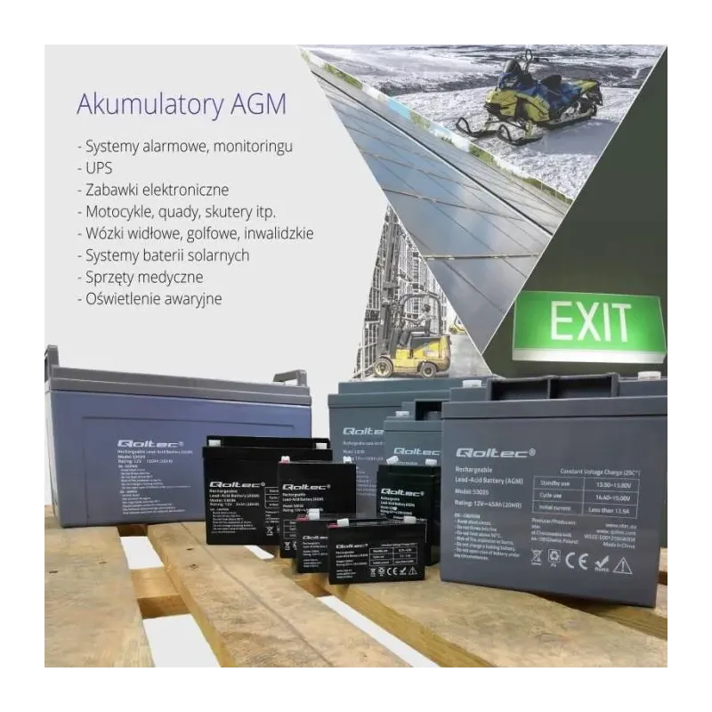 Akumulator AGM Qoltec 6V | 12Ah | PartsPC.pl