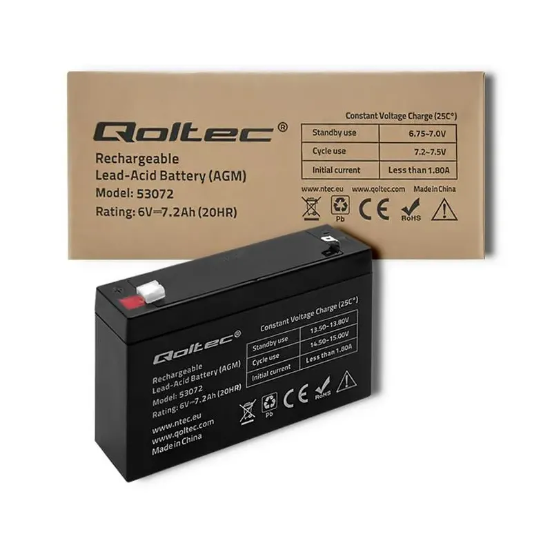 Akumulator AGM Qoltec 6V | 7.2Ah | PartsPC.pl