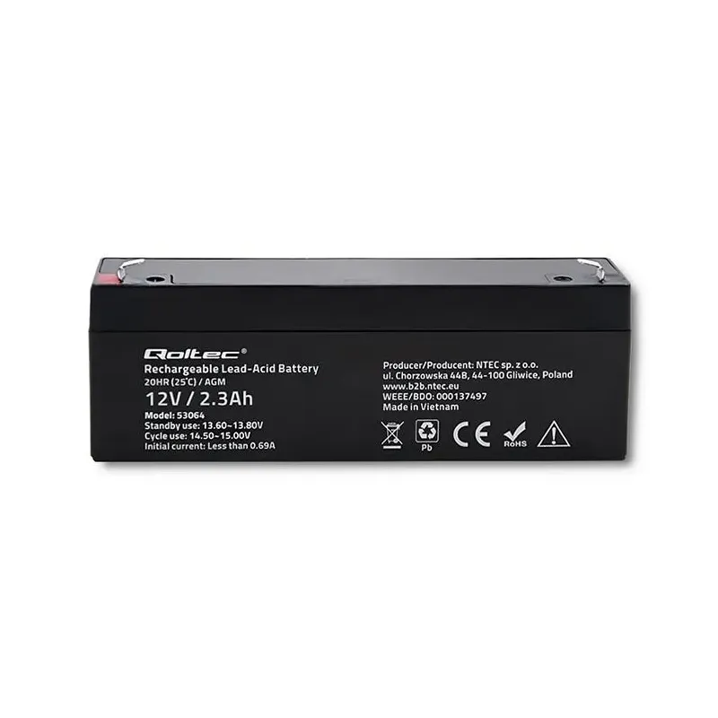 Akumulator AGM Qoltec 12V | 2.3Ah | PartsPC.pl