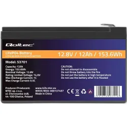 Akumulator LiFePO4 Qoltec Litowo-Żelazowo-Fosforanowy | | PartsPC.pl