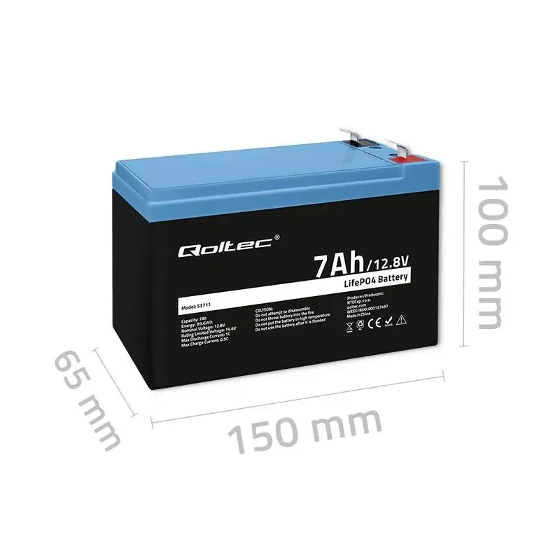 Akumulator LiFePO4 Qoltec Litowo-Żelazowo-Fosforanowy | | PartsPC.pl
