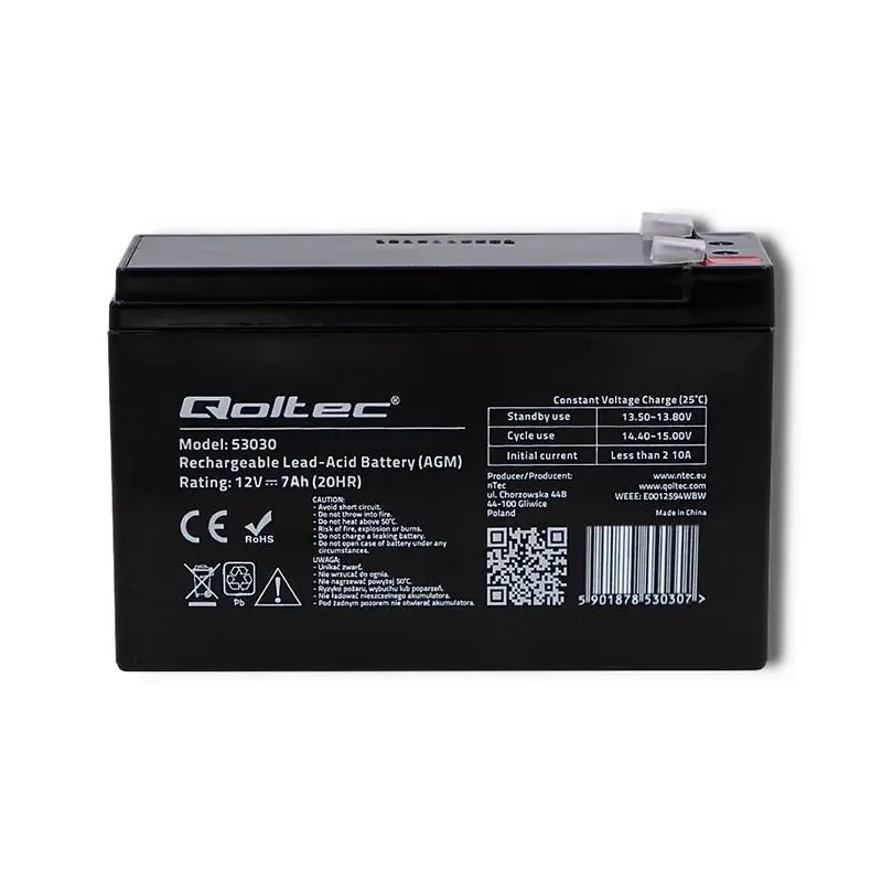 Akumulator AGM Qoltec 12V | 7Ah | PartsPC.pl