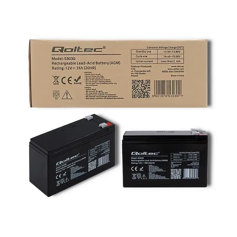 Akumulator AGM Qoltec 12V | 7Ah | PartsPC.pl